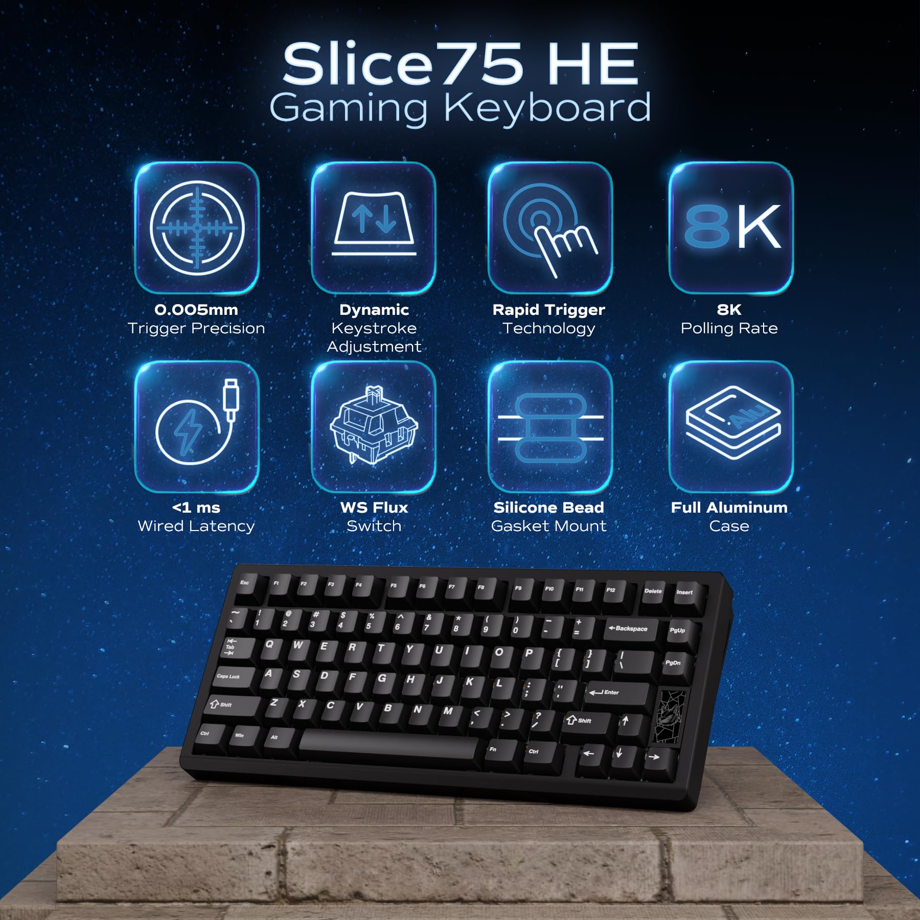 Amazon | Chilkey Slice75 HEゲーミングキーボード:ホール効果75